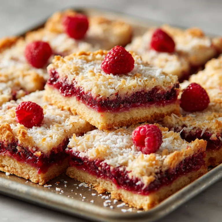 Easy Raspberry Coconut Bars with a Buttery Crust
