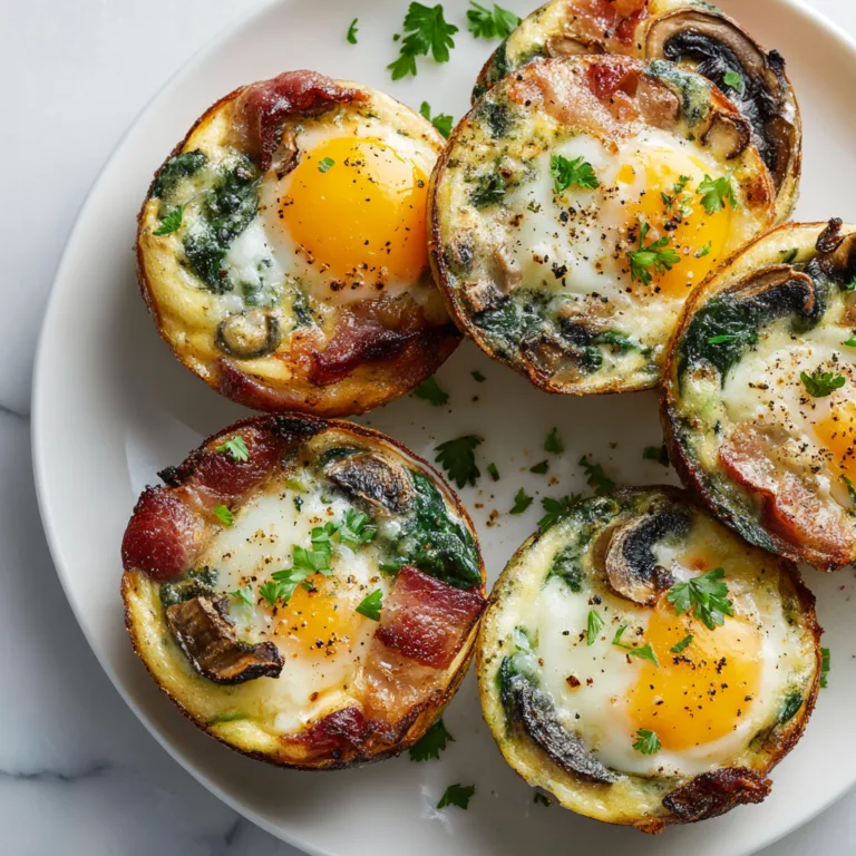 Easy Bacon Spinach Mushroom Egg Cups (Make-Ahead Breakfast Favorite)