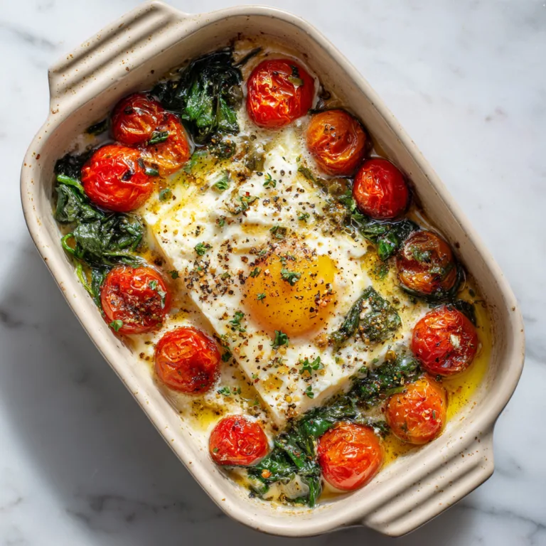 Baked Feta Eggs with Spinach and Tomatoes: A Mediterranean-Inspired Brunch Favorite