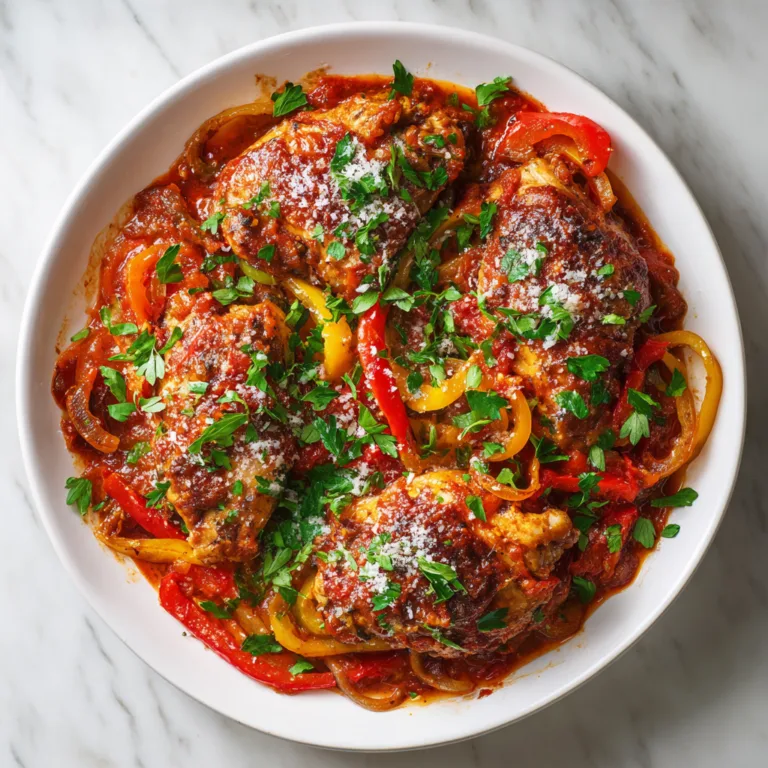 Classic Chicken Cacciatore with Peppers and Tomato Sauce