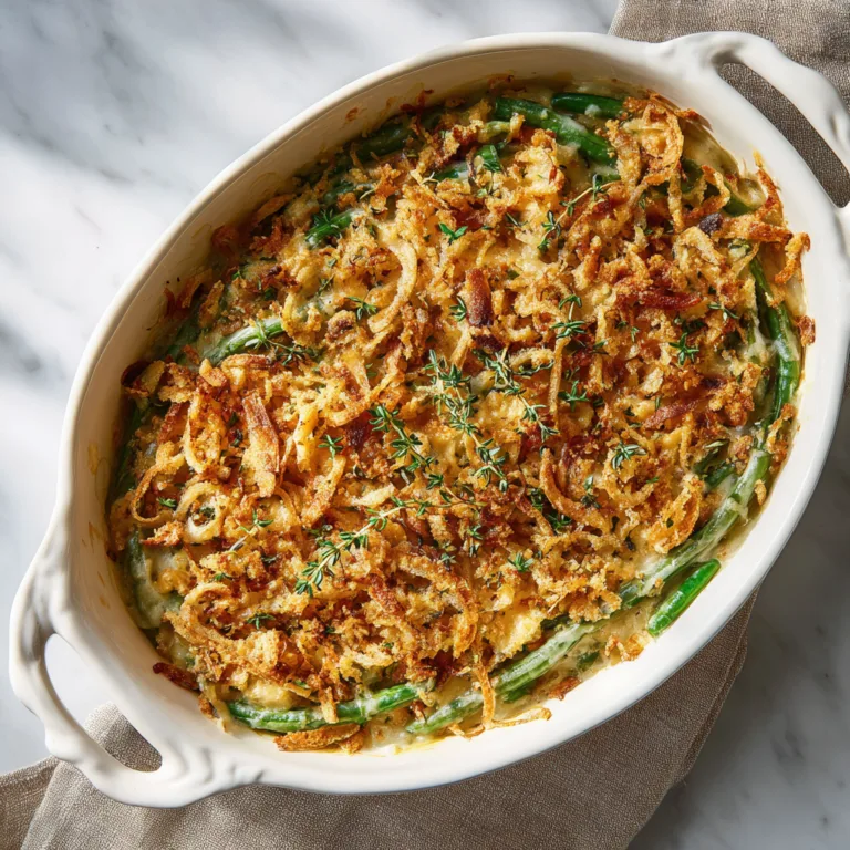 Ina Garten–Style Green Bean Casserole (From-Scratch, Elevated & Elegant)