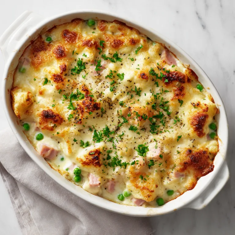 Cheesy Ham and Pea Casserole: A Cozy Classic That Never Goes Out of Style