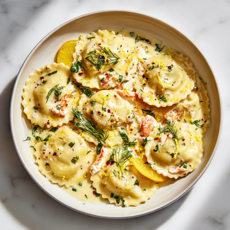 Creamy Lobster Ravioli with Lemon Butter