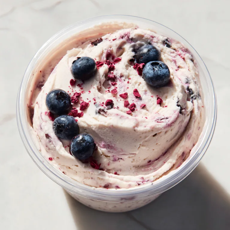 Healthy Vanilla Berry Protein Ice Cream (Ninja Creami)