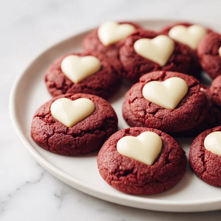 Easy Red Velvet Cookies with White Chocolate Hearts