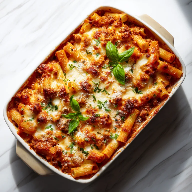 Easy Baked Ziti with Sausage and Creamy Tomato Sauce