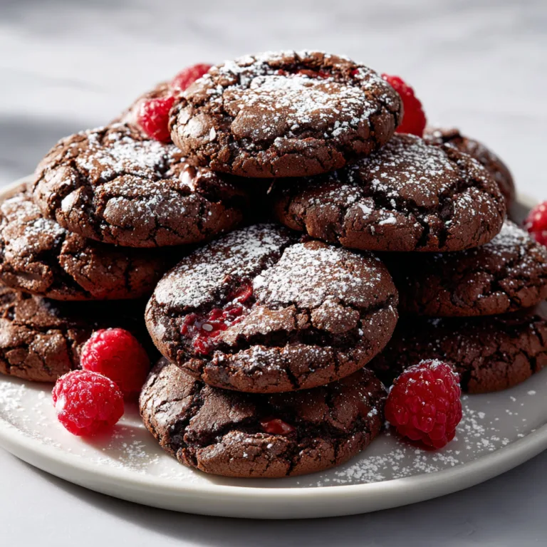 Fudgy Chocolate Raspberry Cookies with Brown Butter