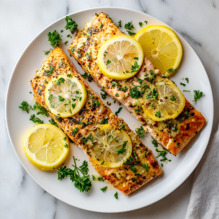 Easy Baked Salmon Recipe with Lemon and Garlic Seasoning