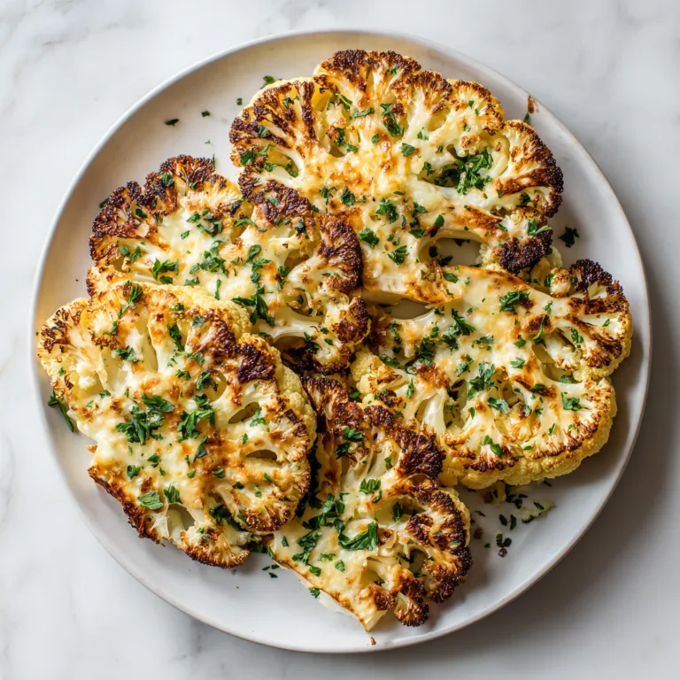 Cheesy Roasted Cauliflower Steak – A Bold, Comfort-Packed Vegetarian Centerpiece
