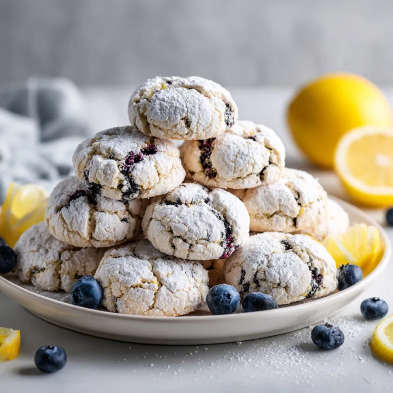 Soft Blueberry Lemon Crinkle Cookies: Bright Citrus, Bursting Berries, Irresistibly Soft