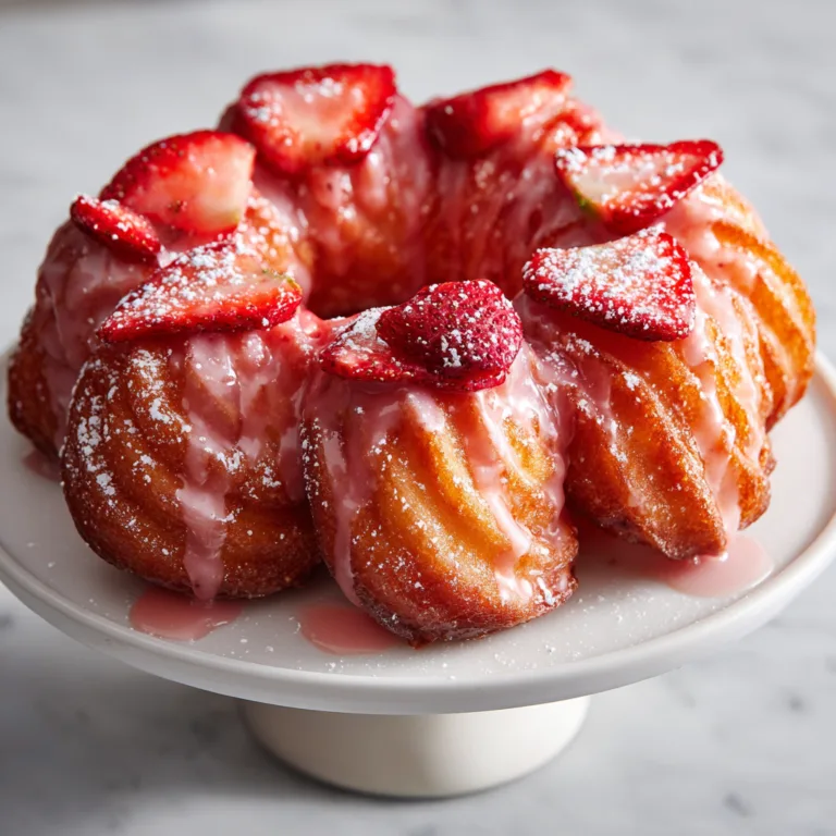 Homemade Strawberry Glazed French Crullers: Light, Airy Pastry with Sweet Berry Glaze