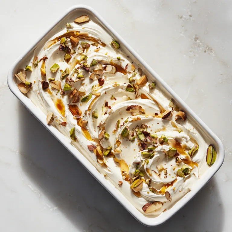 Homemade Nougat Ice Cream: Creamy Honey Nut Delight in Every Spoonful