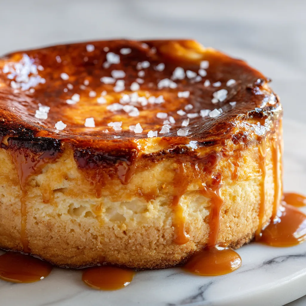 Ultra-Creamy Basque Cheesecake with Salted Caramel Sauce: A Bold, Caramelized Classic Reinvented