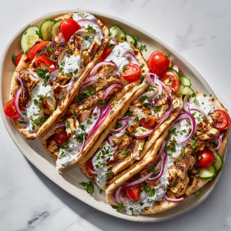Mediterranean Chicken Gyros with Creamy Feta Tzatziki: A Fresh Greek-Inspired Feast at Home