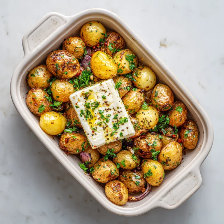 Baked Feta Potatoes: Crispy Roasted Comfort with Creamy Mediterranean Flavor
