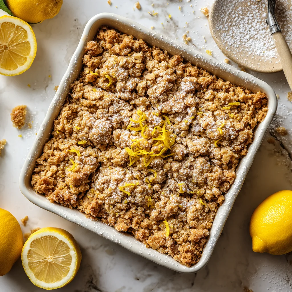 Lemon Oatmeal Crumble Bars: Bright Citrus Flavor with a Buttery Oat Crunch