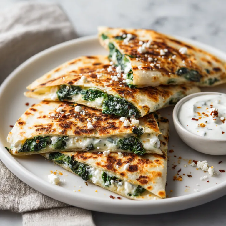 Spinach Feta Quesadillas: A Quick, Cheesy Vegetarian Delight