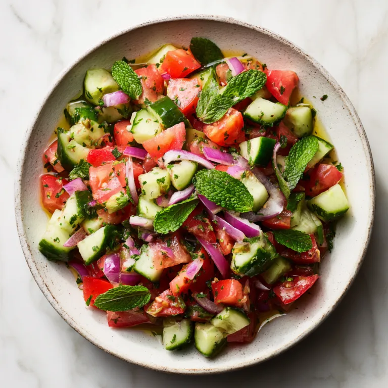 Shirazi Salad: Fresh, Zesty Persian Cucumber Tomato Salad