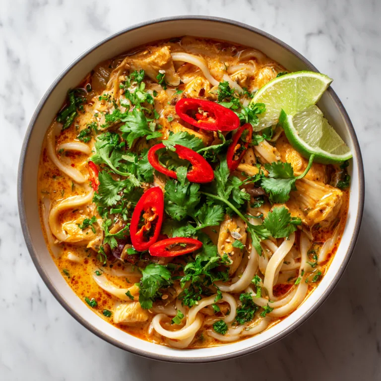 Thai-Inspired Coconut Red Curry Chicken Udon: Creamy Comfort Meets Bold Flavor