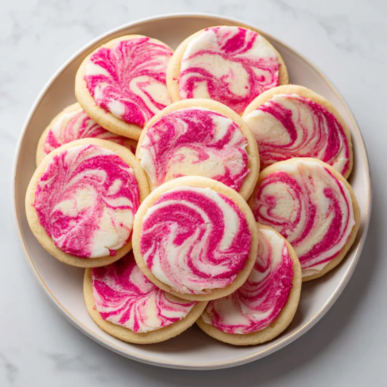 Easy Raspberry Sugar Cookies with a Beautiful Marble Swirl