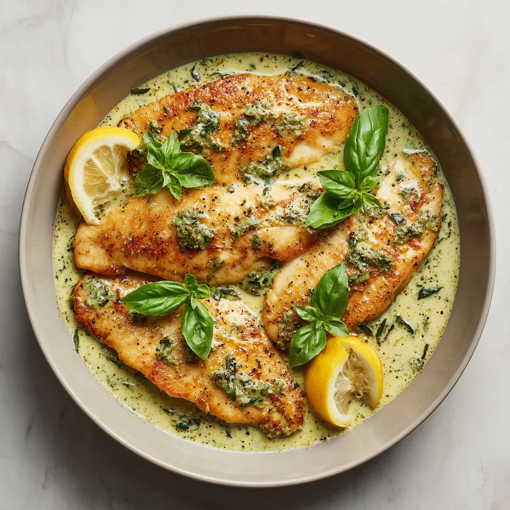 Quick Pan Fry Tilapia with Creamy Pesto Sauce: Delicious, Fast, and Flavorful