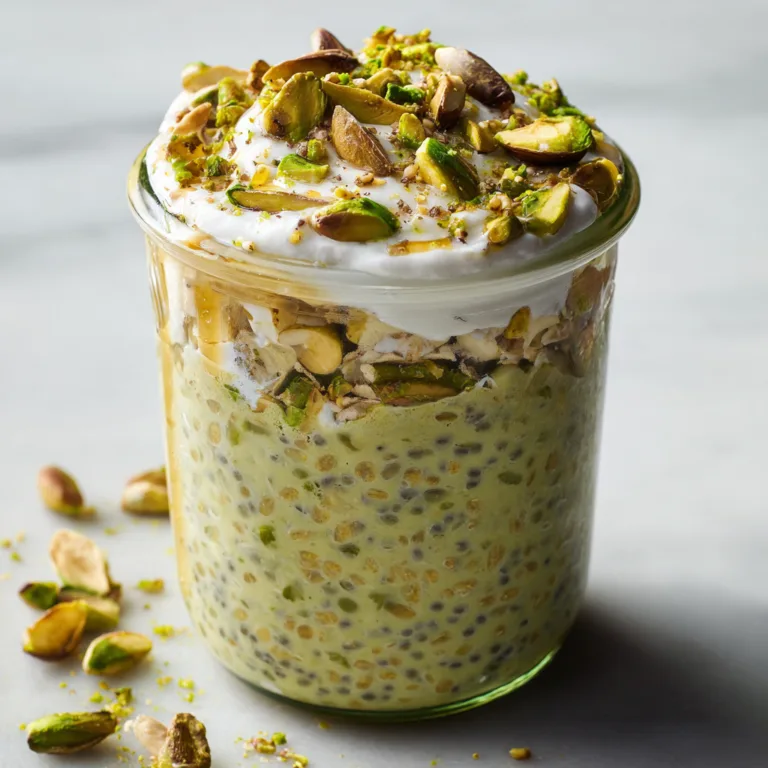 Creamy High Protein Pistachio Overnight Oats