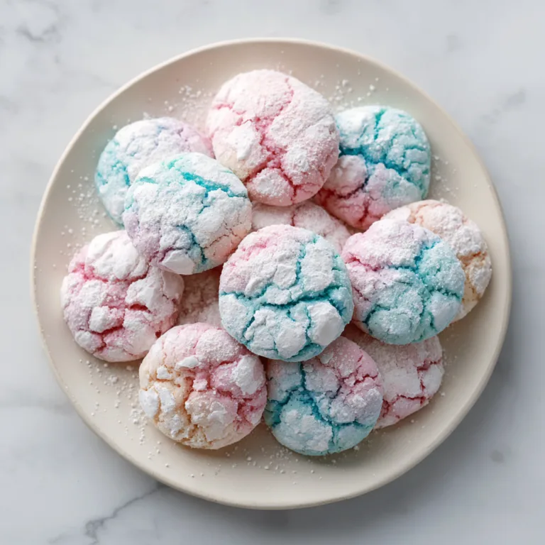 Easy Cotton Candy Crinkle Cookies: Soft, Pastel Fairground Magic in Every Bite