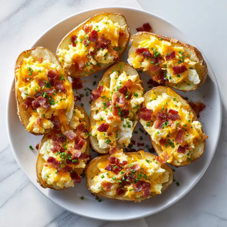 Recipe Name: Loaded Breakfast Potato Boats – Hearty, Cheesy Morning Comfort