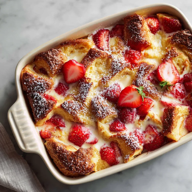 Baked Strawberries and Cream French Toast Casserole