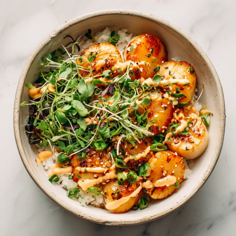 Creamy Spicy Scallop Rice Bowls: A Flavor-Packed Seafood Delight