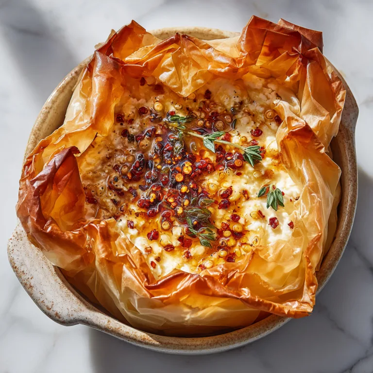 Hot Honey Baked Feta in Phyllo Dough: Crispy, Sweet, and Spicy Mediterranean Appetizer