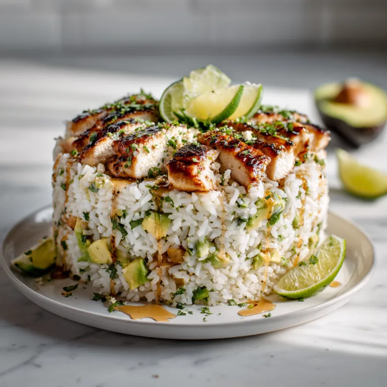Honey Lime Chicken & Avocado Rice Stack: Fresh, Flavorful Layered Comfort in Every Bite