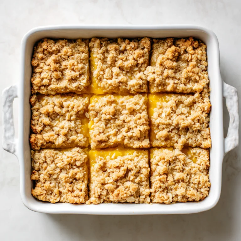Lemon Oatmeal Crumble Bars: Bright, Buttery Citrus Squares with a Crunchy Oat Topping