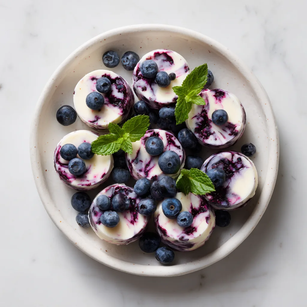 Blueberry Swirl Yogurt Bites: Frozen Bites Bursting with Berry Goodness