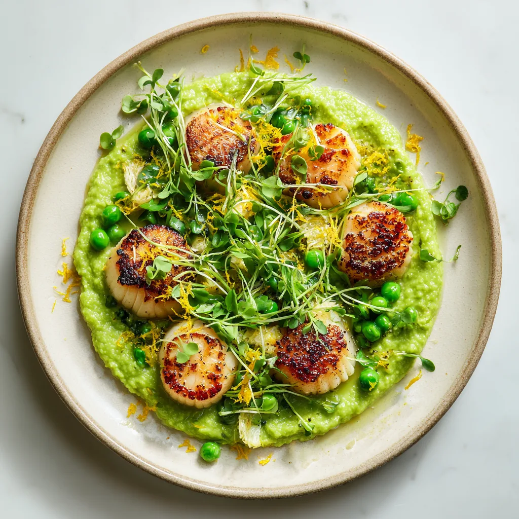 Pan-Seared Scallops with Sweet Pea Puree: Elegant Restaurant Flavor at Home