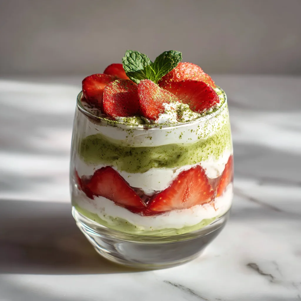 Aesthetic Matcha Strawberry Parfait: A Beautiful Layered Dessert That Tastes as Good as It Looks