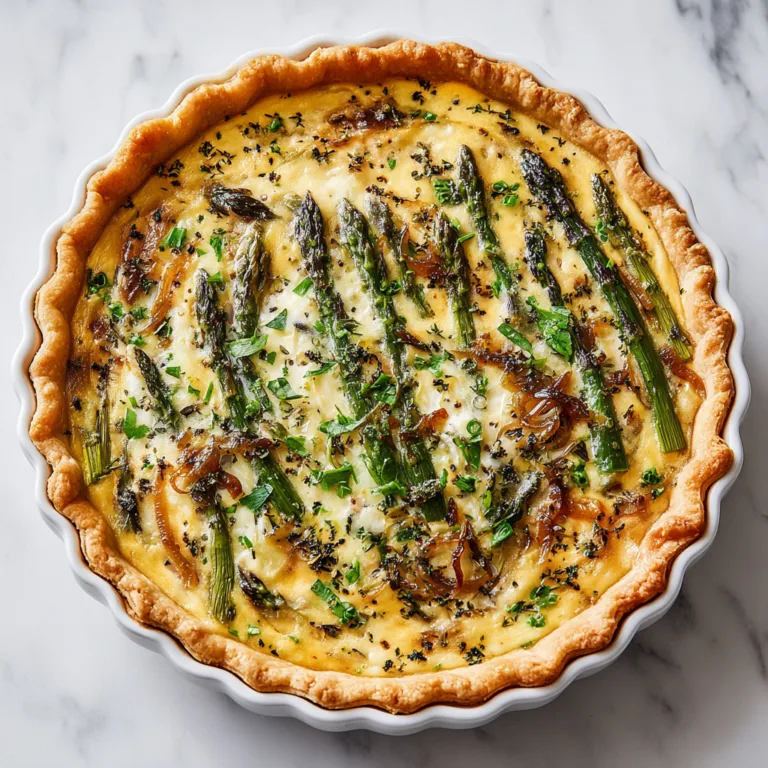 Asparagus & Caramelized Onion Brunch Quiche: A Creamy, Elegant Savory Pie Perfect for Weekend Brunch