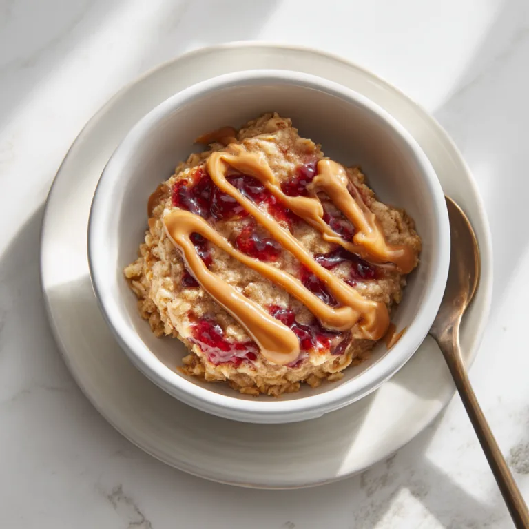 Peanut Butter and Jelly Oatmeal Bake