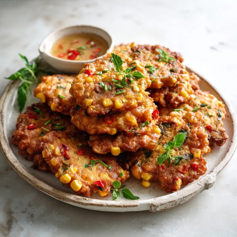 Crispy Sweet Corn & Red Pepper Fritters: Golden Bites of Flavorful Comfort