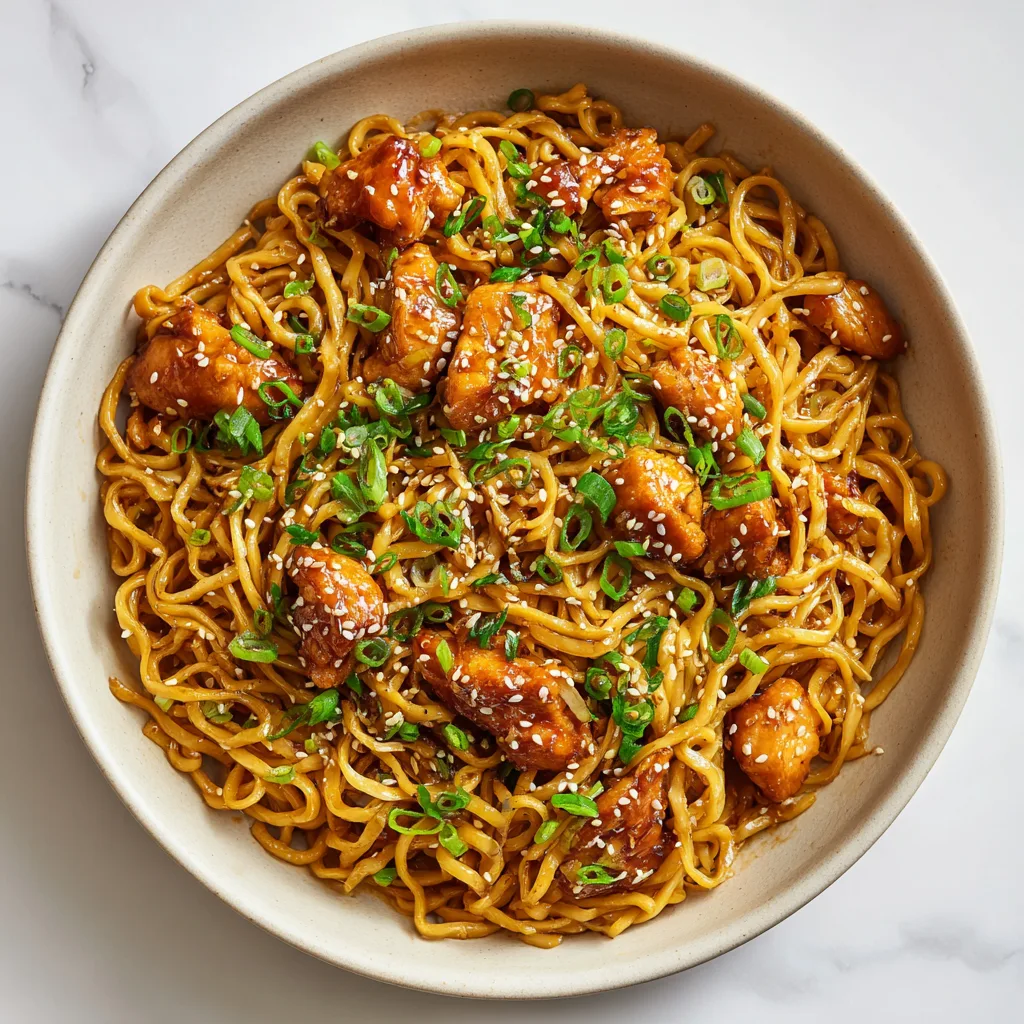 Sticky Garlic Chicken Noodles: Sweet, Savory, and Irresistibly Glossy