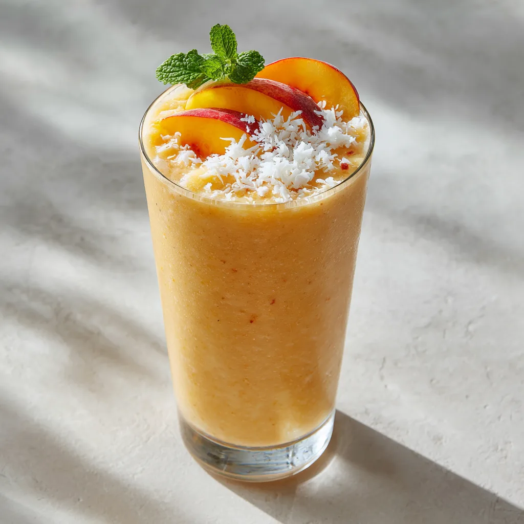Tropical Peach Coconut Smoothie: Creamy Sunshine in Every Sip