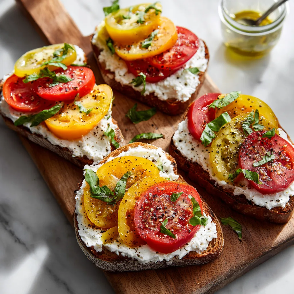 Tomato & Whipped Ricotta Toast: Creamy, Fresh, and Perfectly Gourmet in Minutes