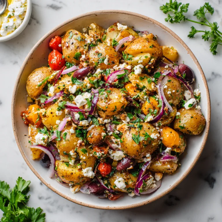 Healthy Greek Potato Salad with Feta and Olives: A Fresh Mediterranean Twist on a Classic