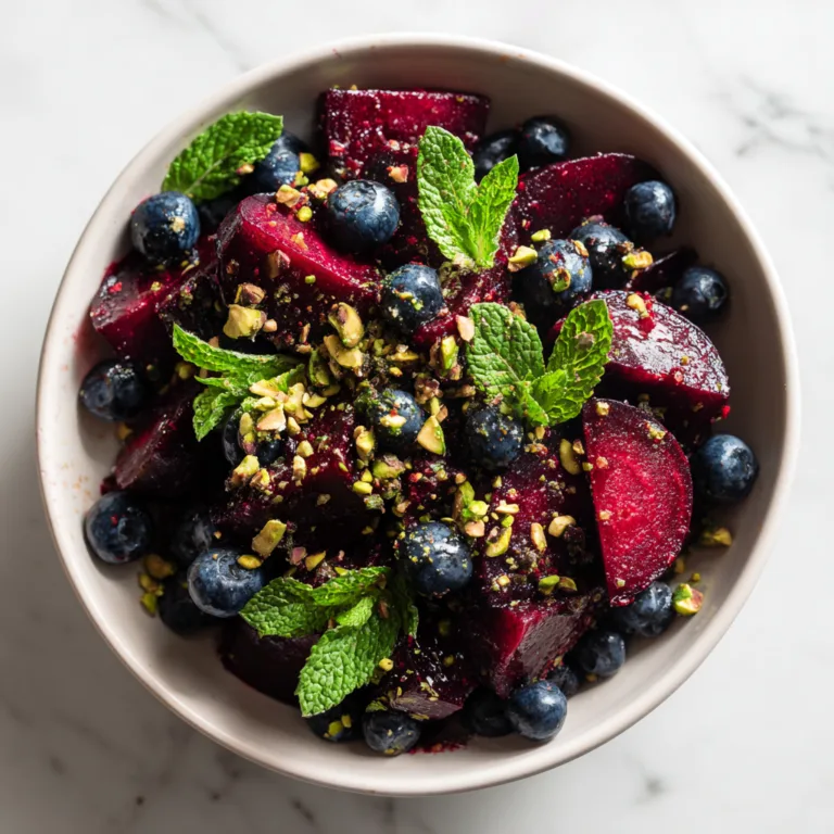 Vibrant Beet & Blueberry Salad with Pistachios & Mint: A Fresh, Colorful Superfood Delight