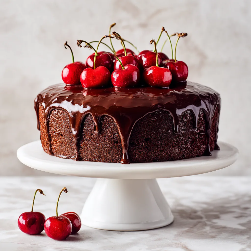 Decadent Cherry Chocolate Cake with Glaze: Rich, Fruity, and Irresistibly Moist