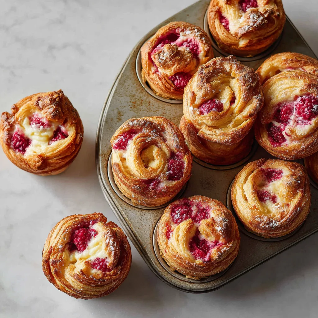 Raspberry & Cream Cruffins: Buttery Layers Meet Sweet Berry Bliss