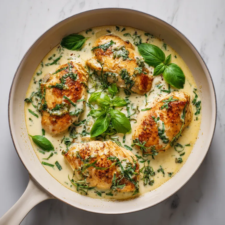 Chicken in Basil Cream Sauce: A Velvety, Herb-Infused Skillet Dinner