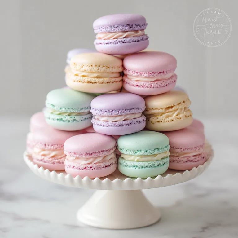 Perfect Pastel French Macarons: Elegant, airy treats with a delicate crisp shell and creamy filling