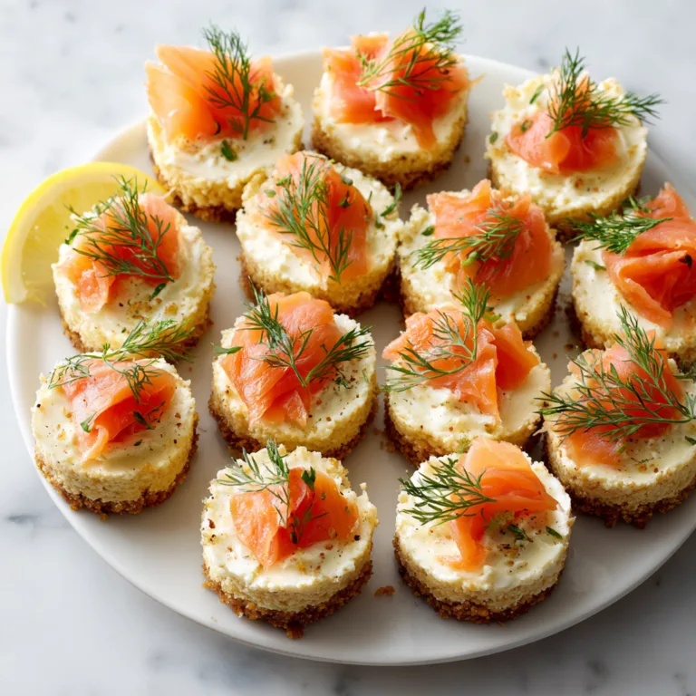 Mini Smoked Salmon Cheesecakes: Elegant Bite-Sized Seafood Appetizers