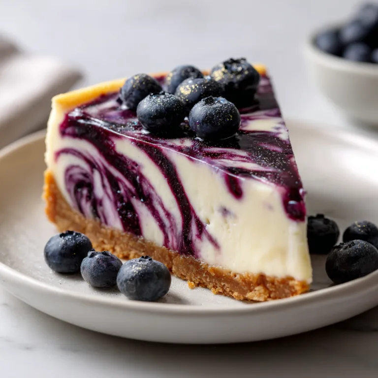 Magical Midnight Blueberry Galaxy Cheesecake – A Show-Stopping Swirl Dessert